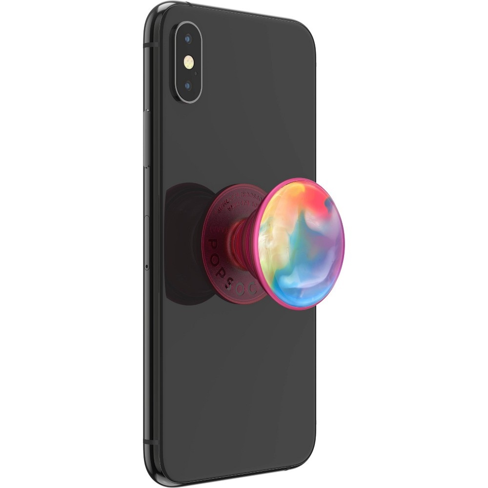 slide 4 of 5, PopSockets PopGrip Cell Phone Grip & Stand - Ink Swirl Rainbow, 1 ct