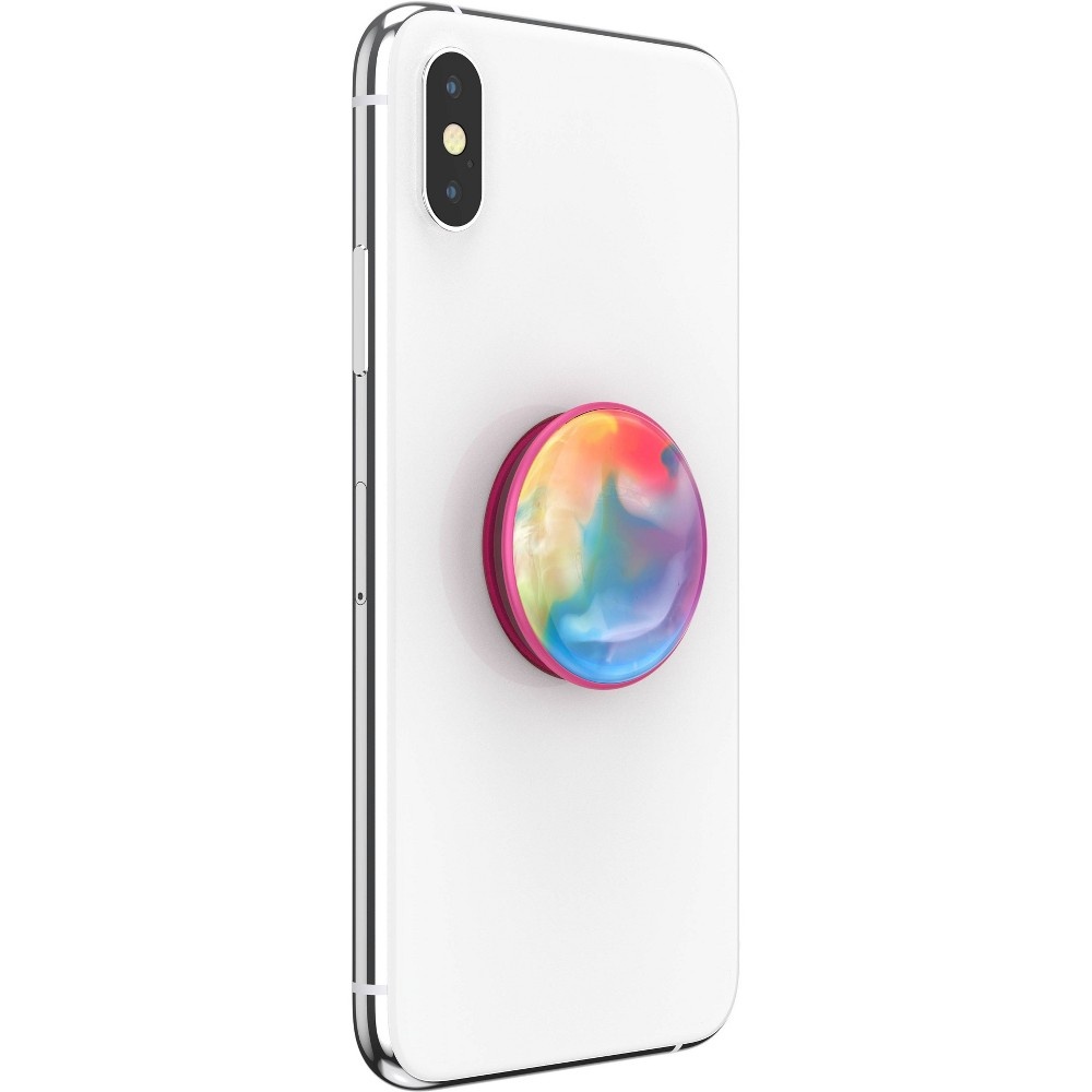 slide 5 of 5, PopSockets PopGrip Cell Phone Grip & Stand - Ink Swirl Rainbow, 1 ct