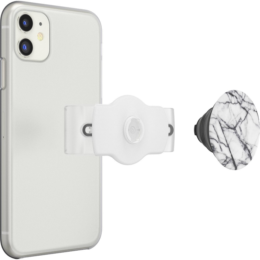 slide 4 of 7, PopSockets PopGrip Slide Stretch - Dove White Marble, 1 ct