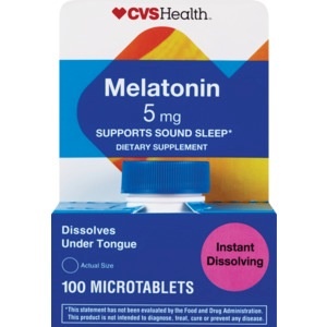 slide 1 of 1, CVS Health Instant Dissolving Melatonin Microtablets, 100 ct; 5 mg