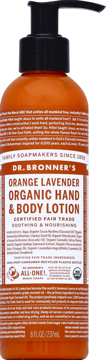 slide 2 of 2, Dr. Bronner's Magic Soaps Organic Hand & Body Lotion Orange Lavender, 8 fl oz