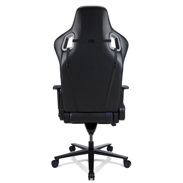 slide 4 of 10, Realspace Rs Gaming Davanti Faux Leather High-Back Gaming Chair, Black/Blue, 1 ct