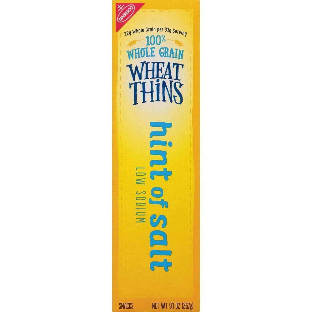 slide 12 of 18, Wheat Thins Hint of Salt Whole Grain Low Sodium Crackers, 9.1 oz, 0.67 lb