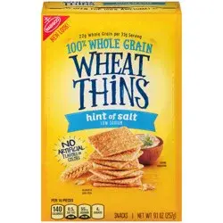 Wheat Thins Hint of Salt Whole Grain Low Sodium Crackers, 9.1 oz