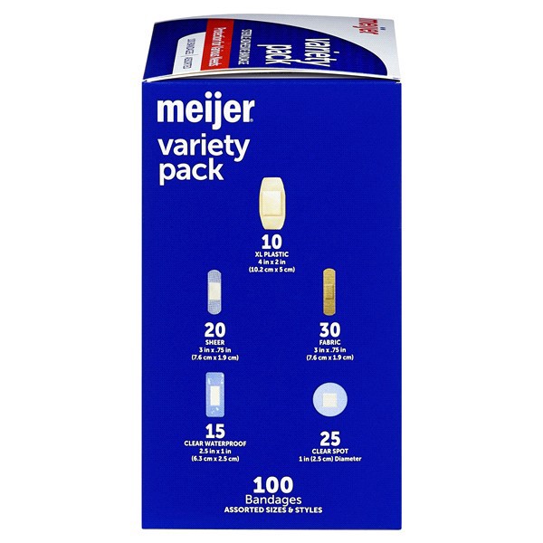 slide 12 of 17, Meijer Variety Pack Adhesive Bandages, 100 ct