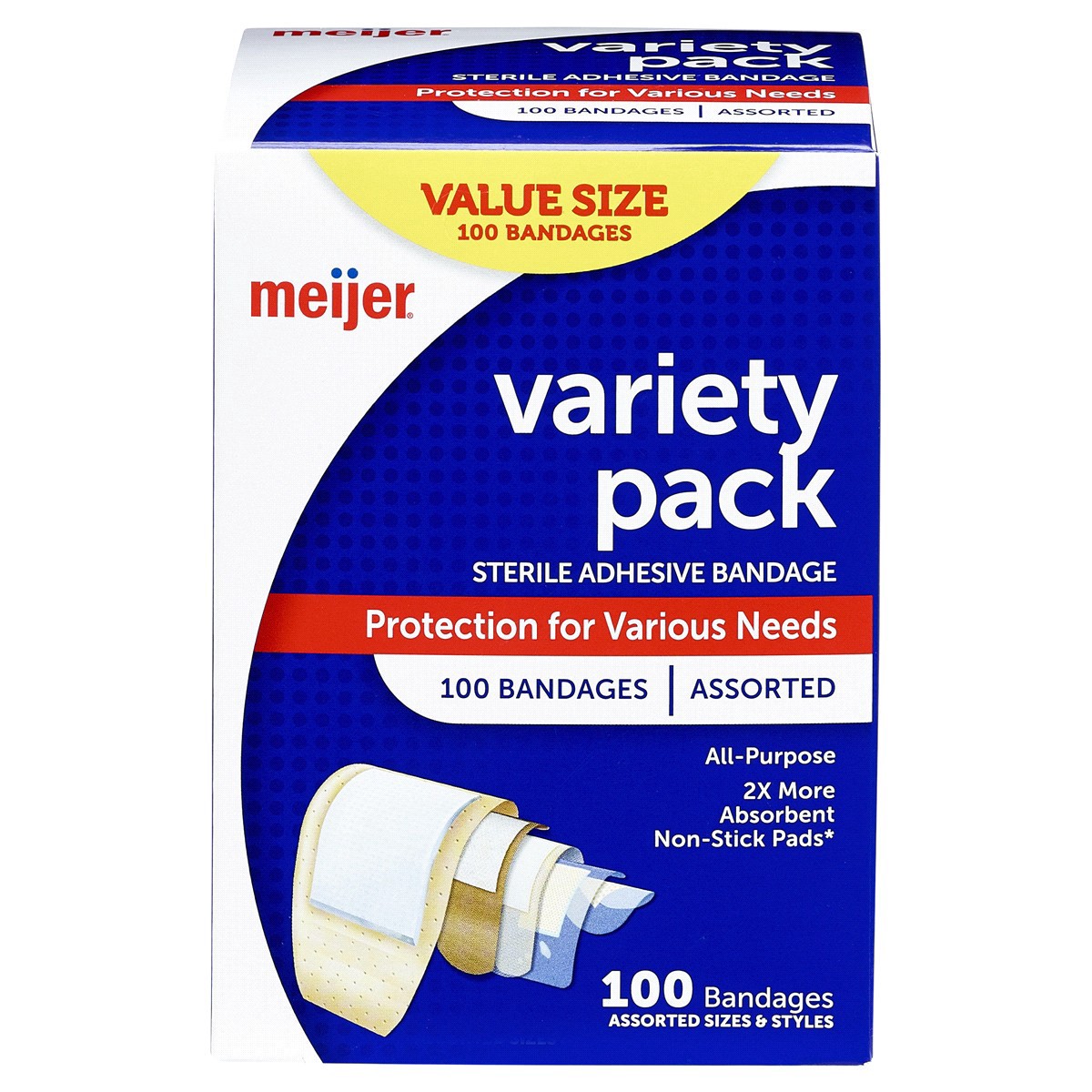 slide 1 of 17, Meijer Variety Pack Adhesive Bandages, 100 ct