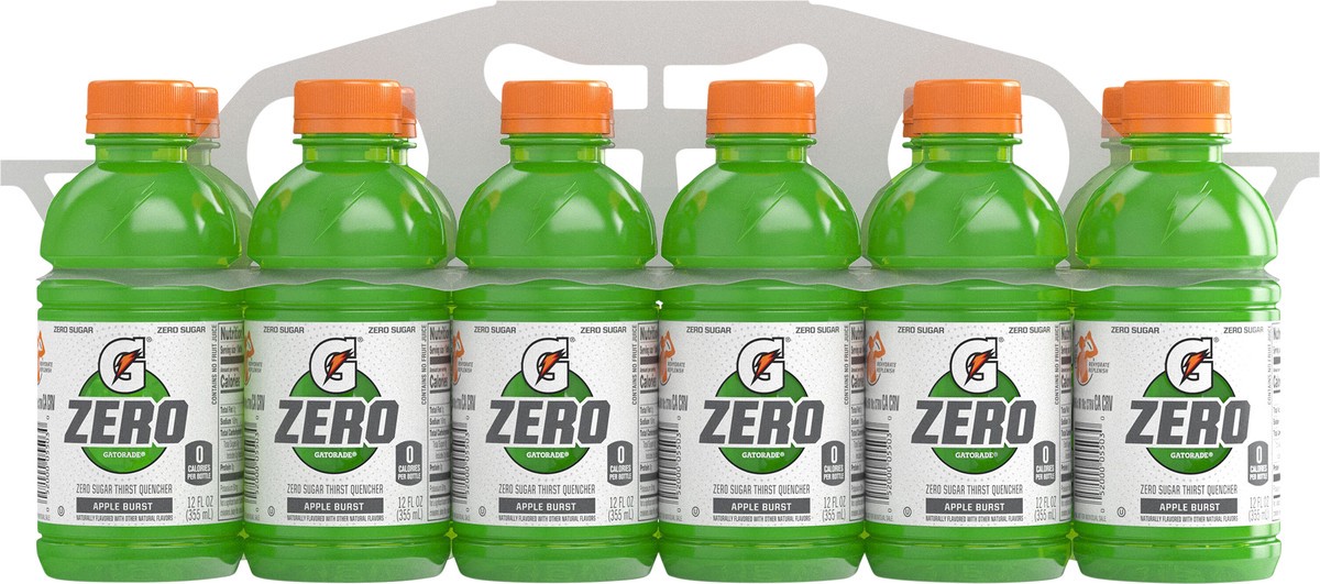 slide 7 of 9, Gatorade Zero Thirst Quencher Apple Burst 12 Fl Oz, 12 Ct, 12 ct; 12 oz