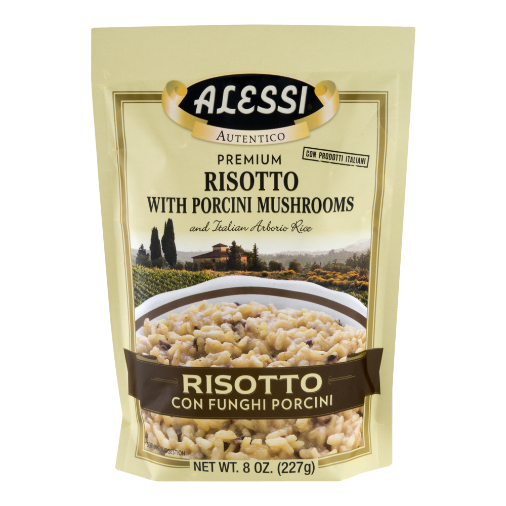 slide 1 of 2, Alessi Premium Risotto with Porcini Mushrooms, 8 oz