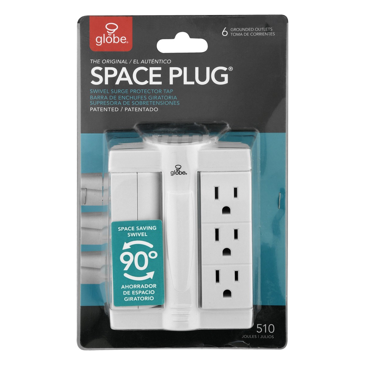 slide 9 of 10, Globe Space Plug The Original Grounded Outlets 1 ea, 1 ea