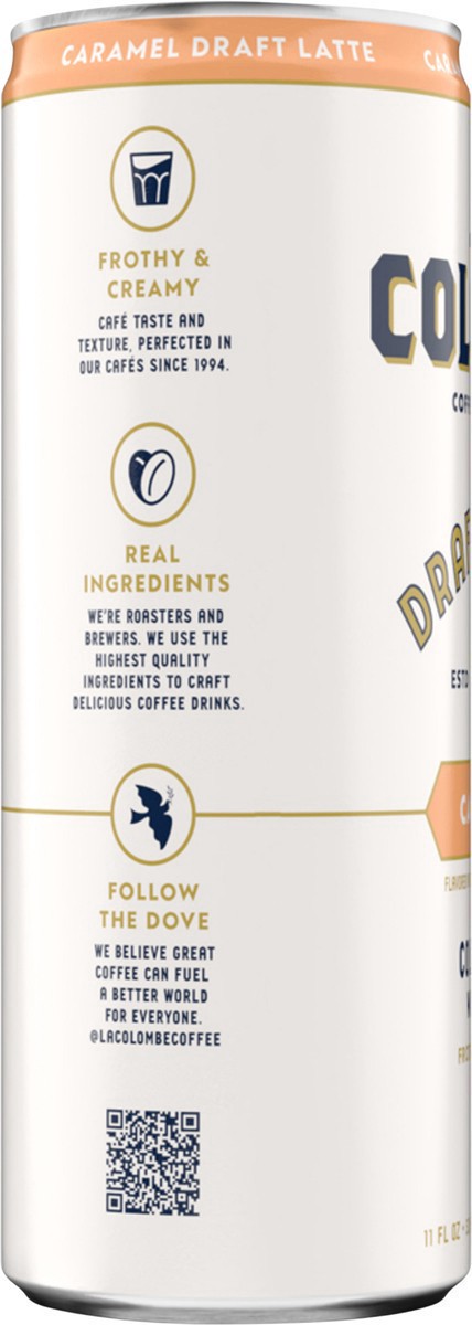 slide 11 of 12, La Colombe Coffee Roasters La Colombe Coffee, Caramel Draft Latte, 11 fl oz Cans, 11 fl oz