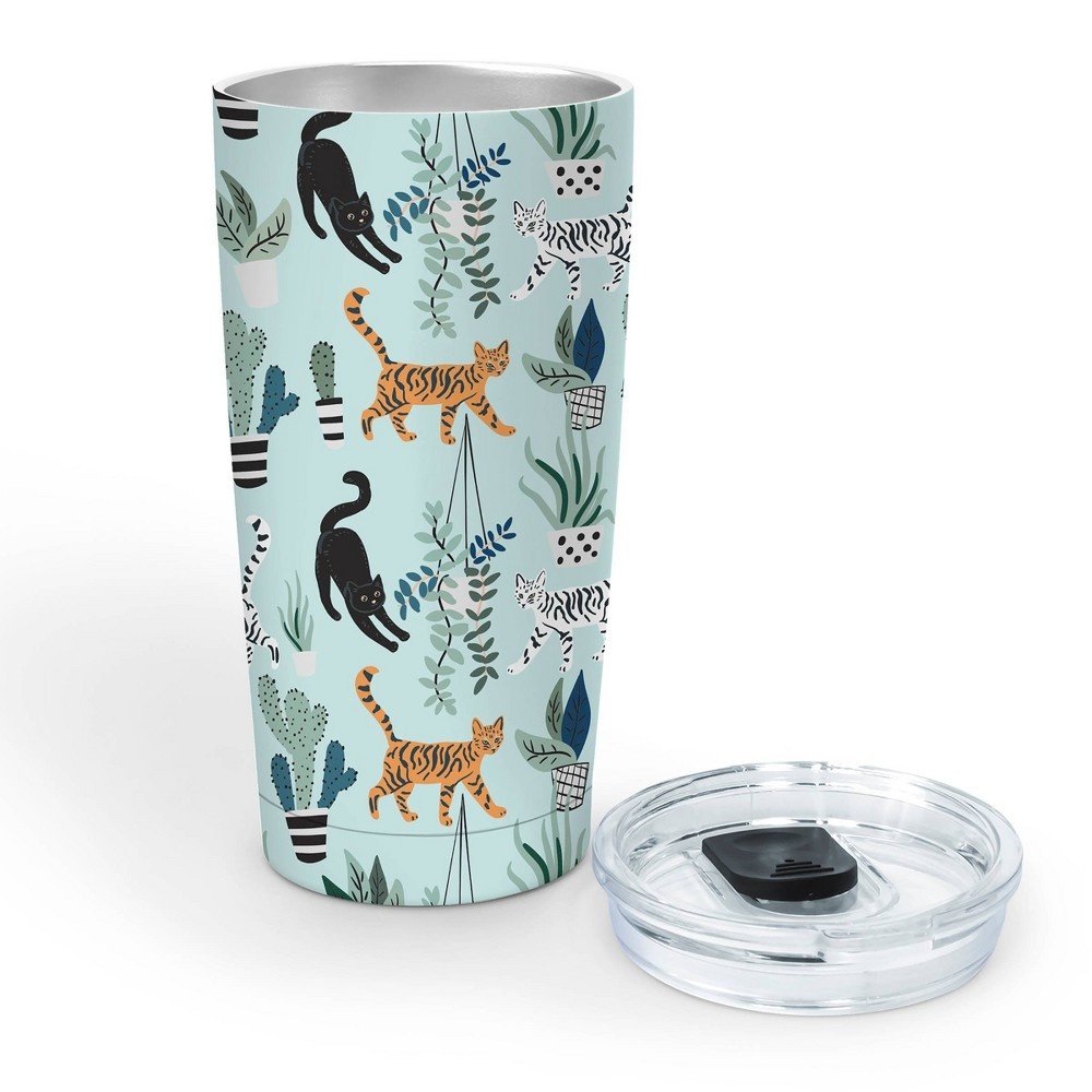 slide 2 of 4, OCS Designs 17oz Stainless Steel Tumbler - Cats & Houseplants, 17 oz