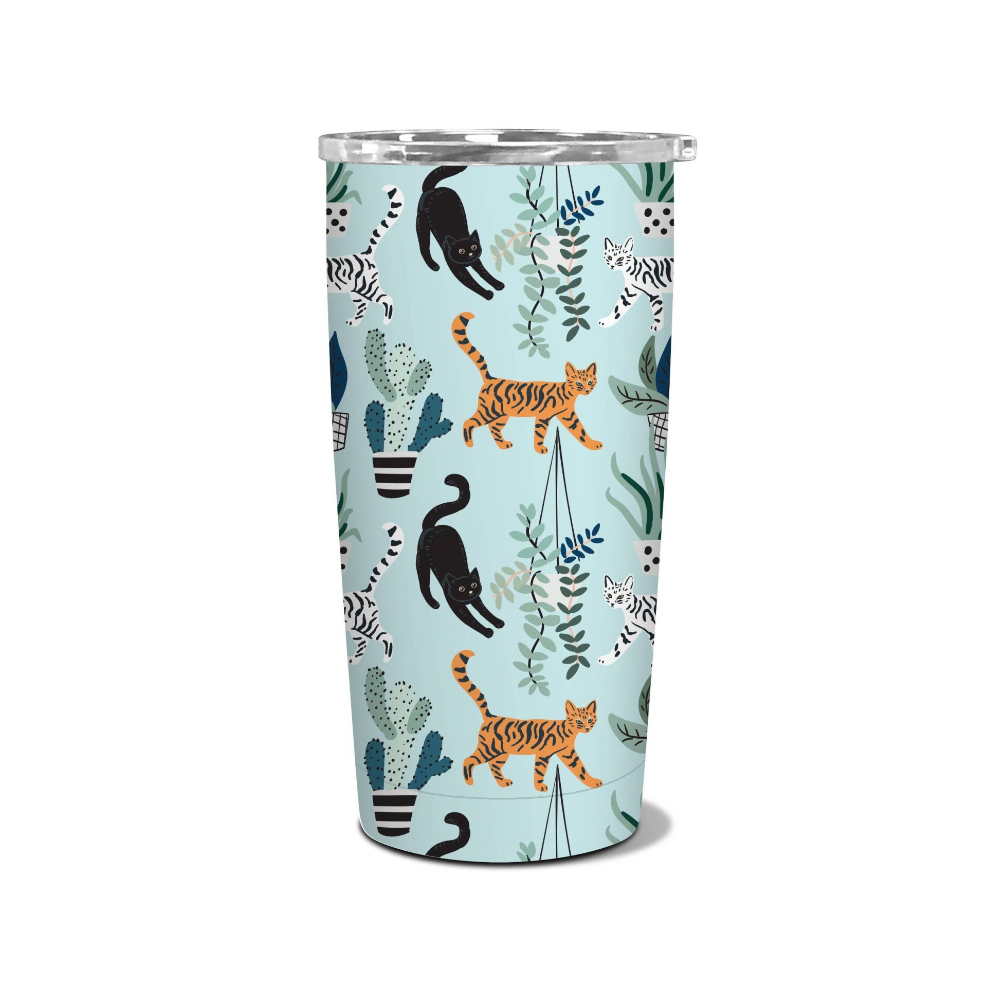 slide 1 of 4, OCS Designs 17oz Stainless Steel Tumbler - Cats & Houseplants, 17 oz