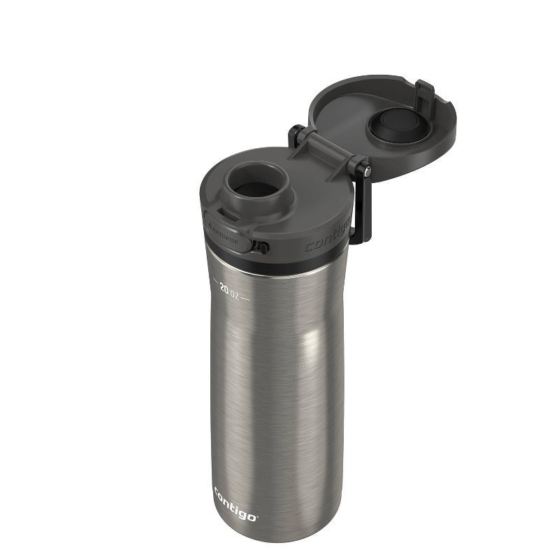 slide 3 of 5, Contigo Jackson Chill 2.0 20oz AutoPop Stainless Steel Water Bottle Silver: Insulated Reusable Kids Drinkware, 20 oz