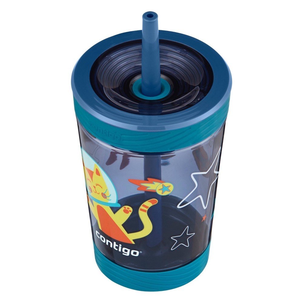 Contigo 14oz Kids Plastic Spill-Proof Tumbler with Straw Space Kitty 1 ct
