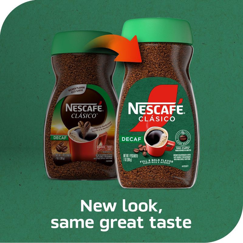 slide 3 of 9, Nescafe Clasico Decaf Dark Roast Coffee - 7oz, 7 oz