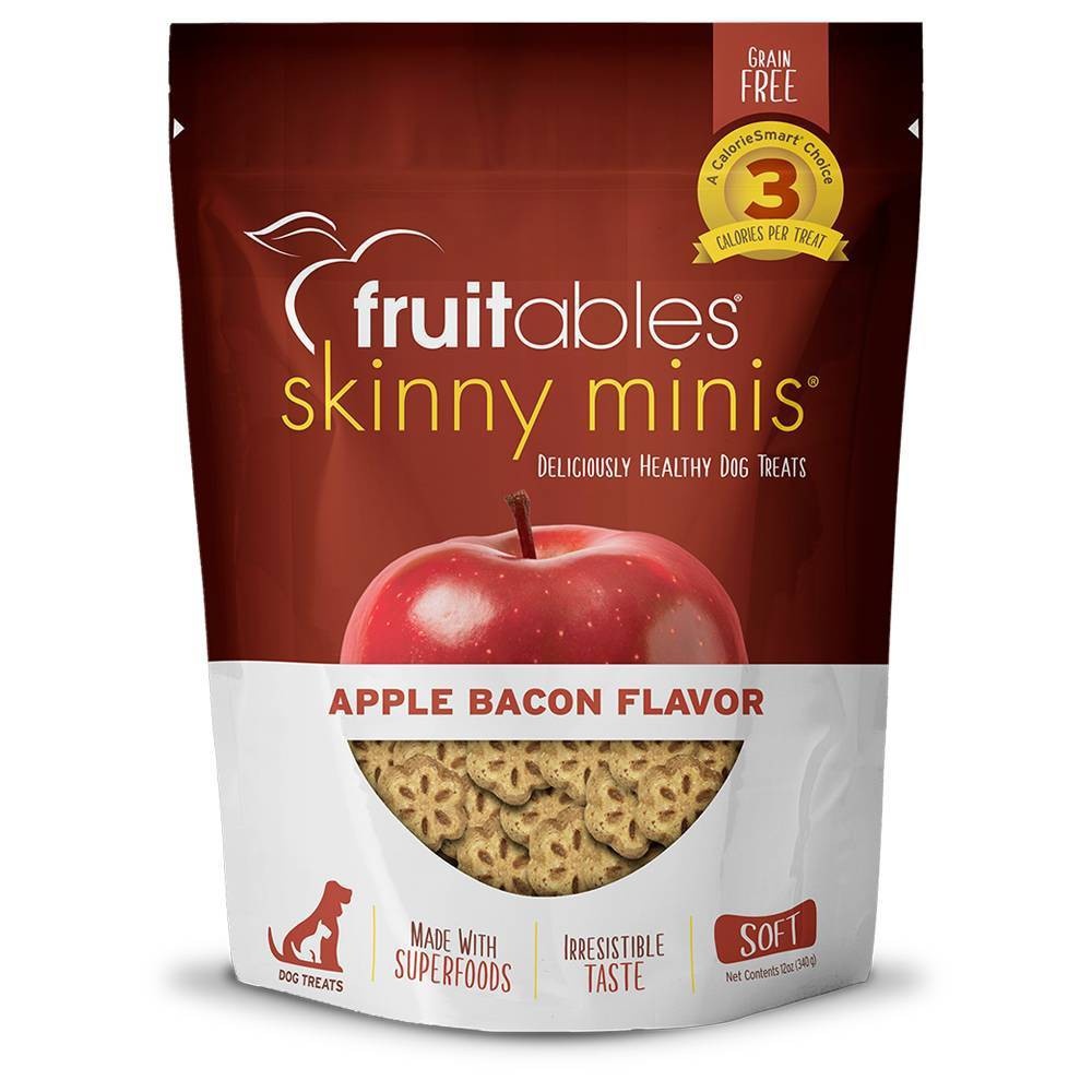 slide 1 of 3, Fruitables Skinny Minis Apple Bacon Flavor Healthy Low Calorie Dog Treats - 12oz, 12 oz