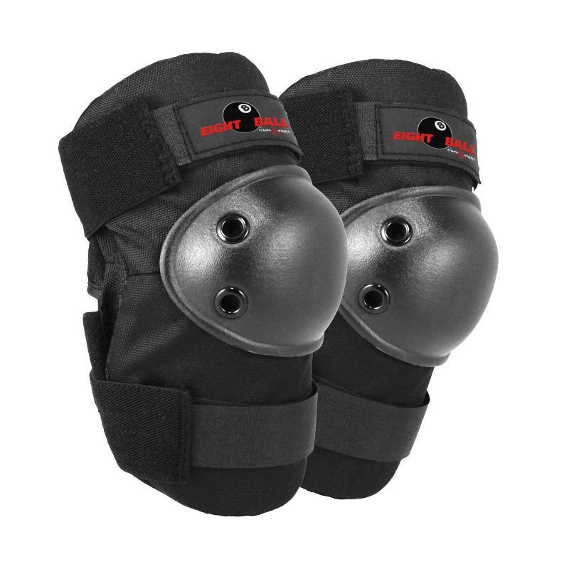 slide 2 of 5, Eight Ball 14+ Pad Set 3pk - Black: Elbow, Knee, Wrist Protection for Cycling, 3 ct