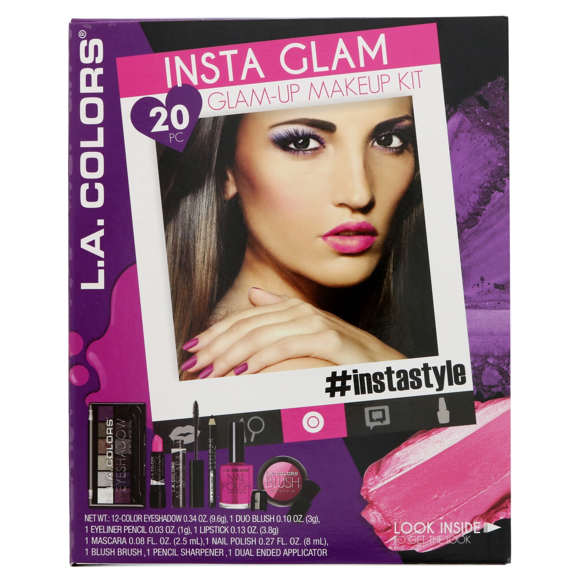 slide 1 of 1, L.A. Colors Instaglam 20 Piece Make Up Kit, 20 pc