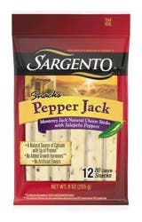 Sargento Pepper Jack Natural Cheese Snack Sticks, 12-Count