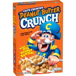 Cap''n Crunch Cereal, Peanut Butter Crunch, Sweetened Corn & Oat