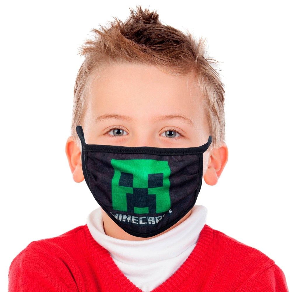 slide 3 of 5, Minecraft Boys' Face Covering, 2 ct