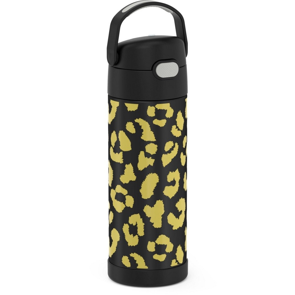 New Thermos 16oz Kids Funtainer Insulated Water Bottle Handle Yellow  Leopard