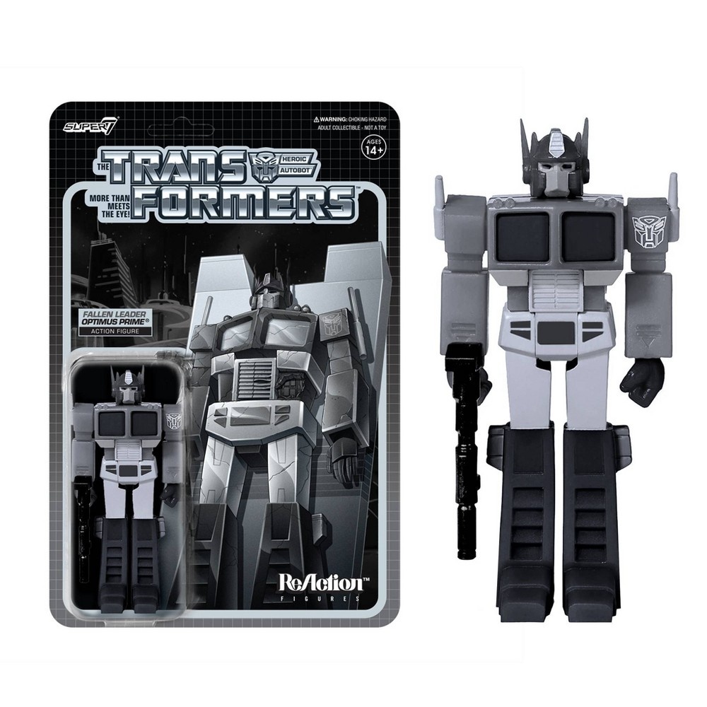 slide 2 of 3, Hasbro Super7 Transformers Optimus Prime Figure - Exclusive Black & White, 1 ct