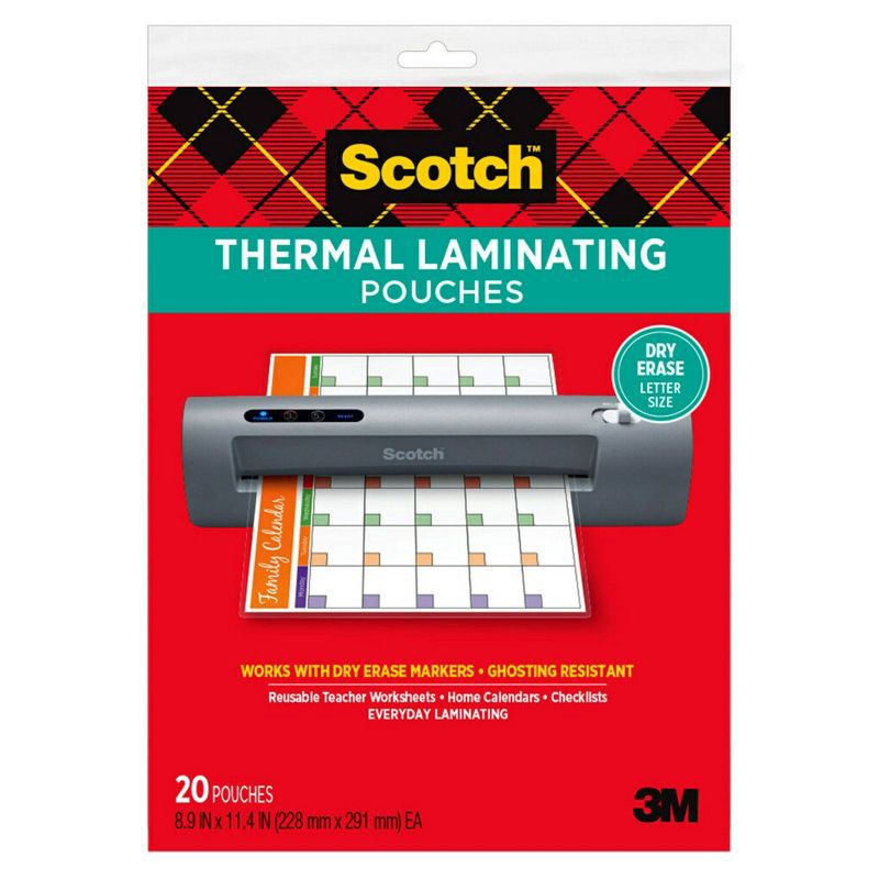 slide 1 of 12, Scotch 20ct Dry Erase Thermal Laminating Sheets, 20 ct