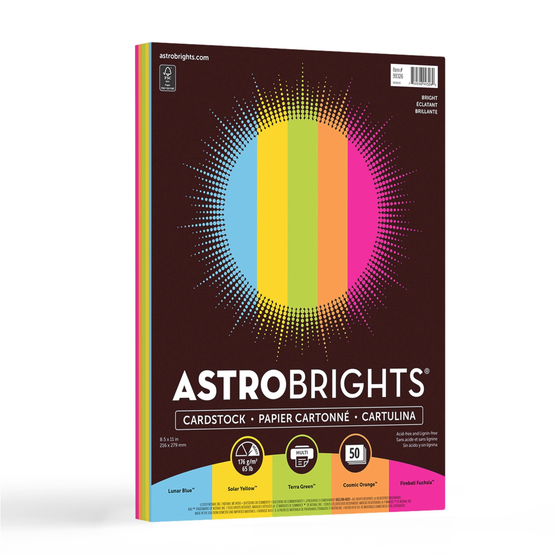 slide 1 of 8, 8.5"x11" Cardstock Bright 50 Sheets - Astrobrights, 1 ct