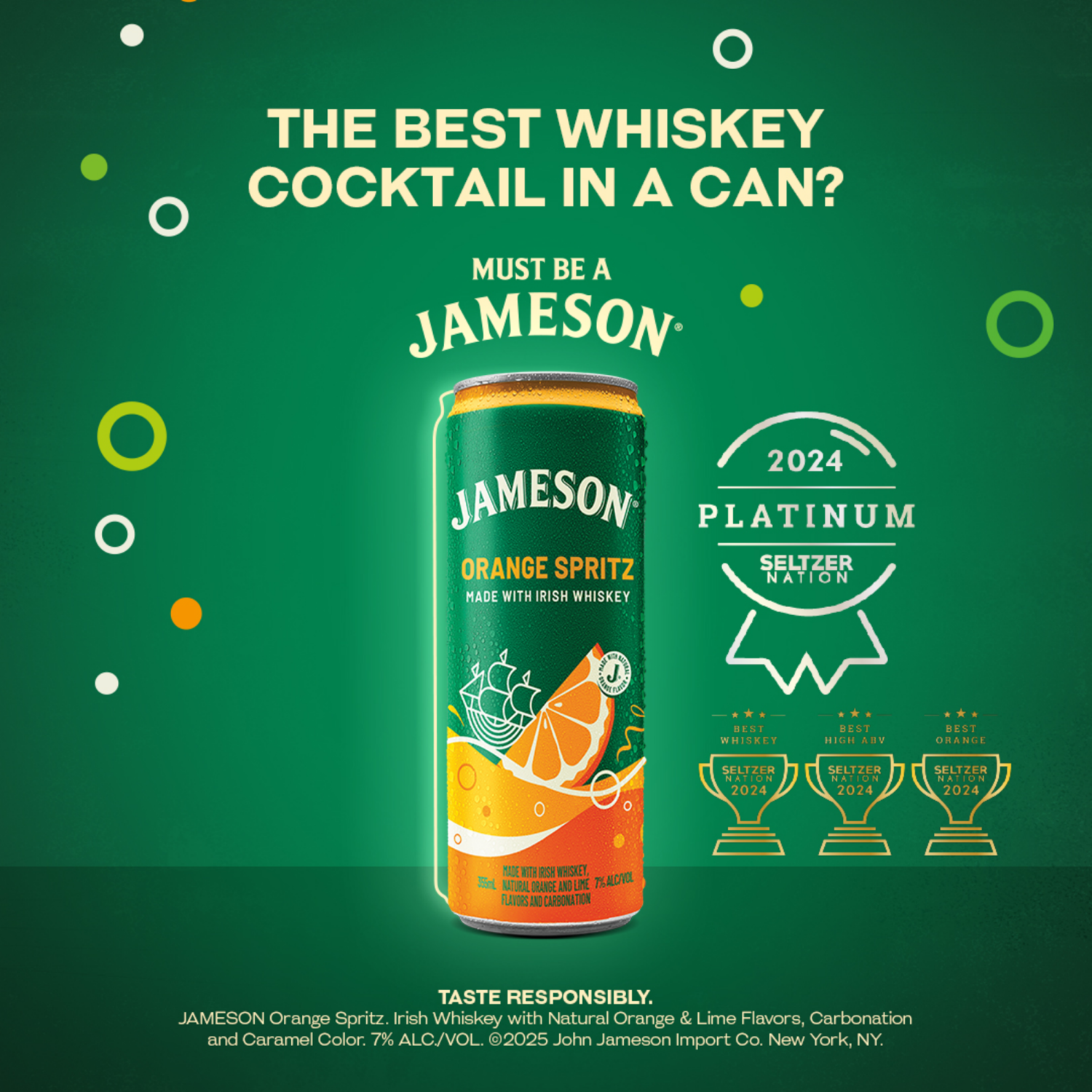 slide 3 of 8, Jameson Orange Spritz Cocktail 4 - 355 ml Cans, 4 ct; 355 ml