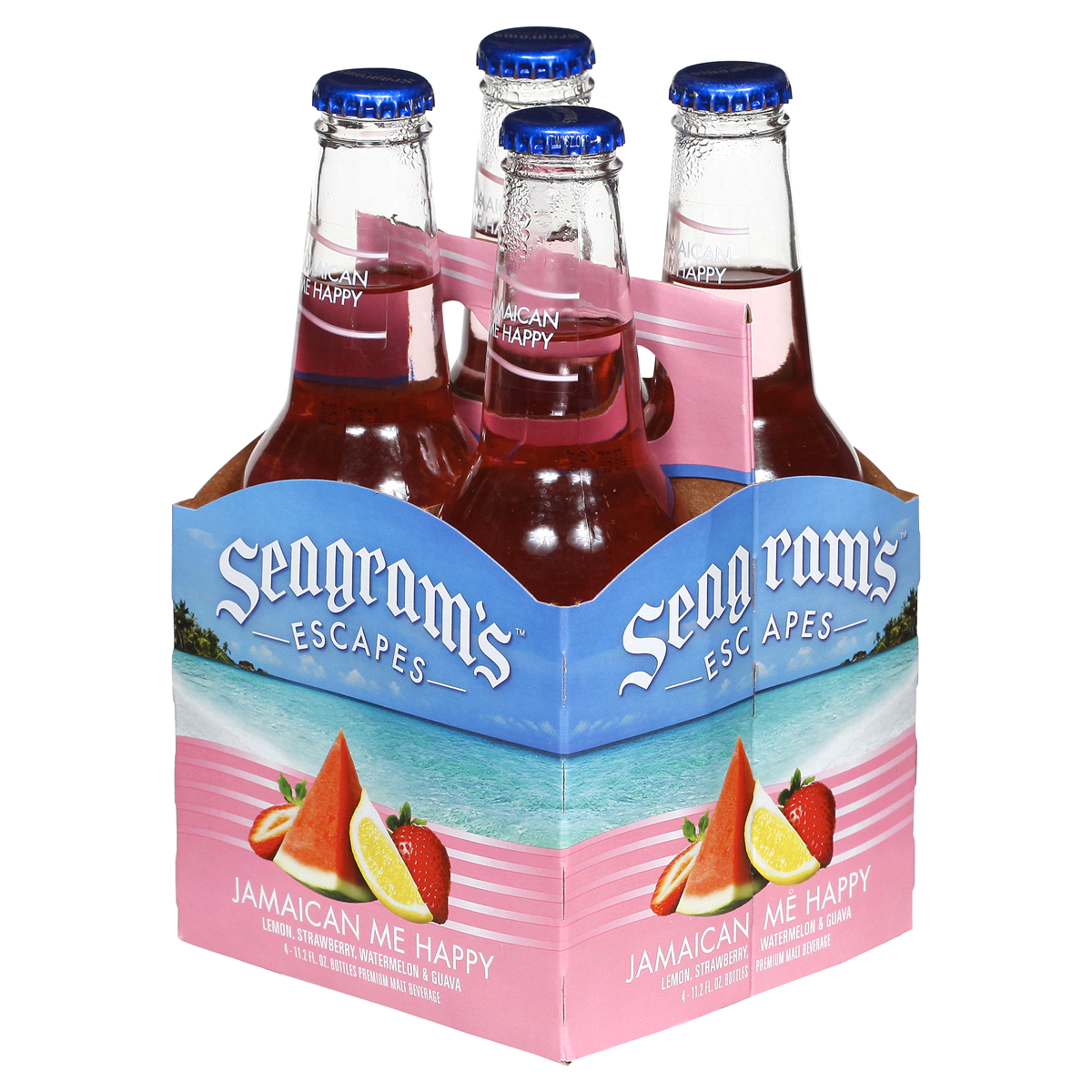 slide 3 of 3, Seagram's Jamaican Me Happy Malt Beverage 4 - 11.2 fl oz Bottles, 4 ct; 11 oz