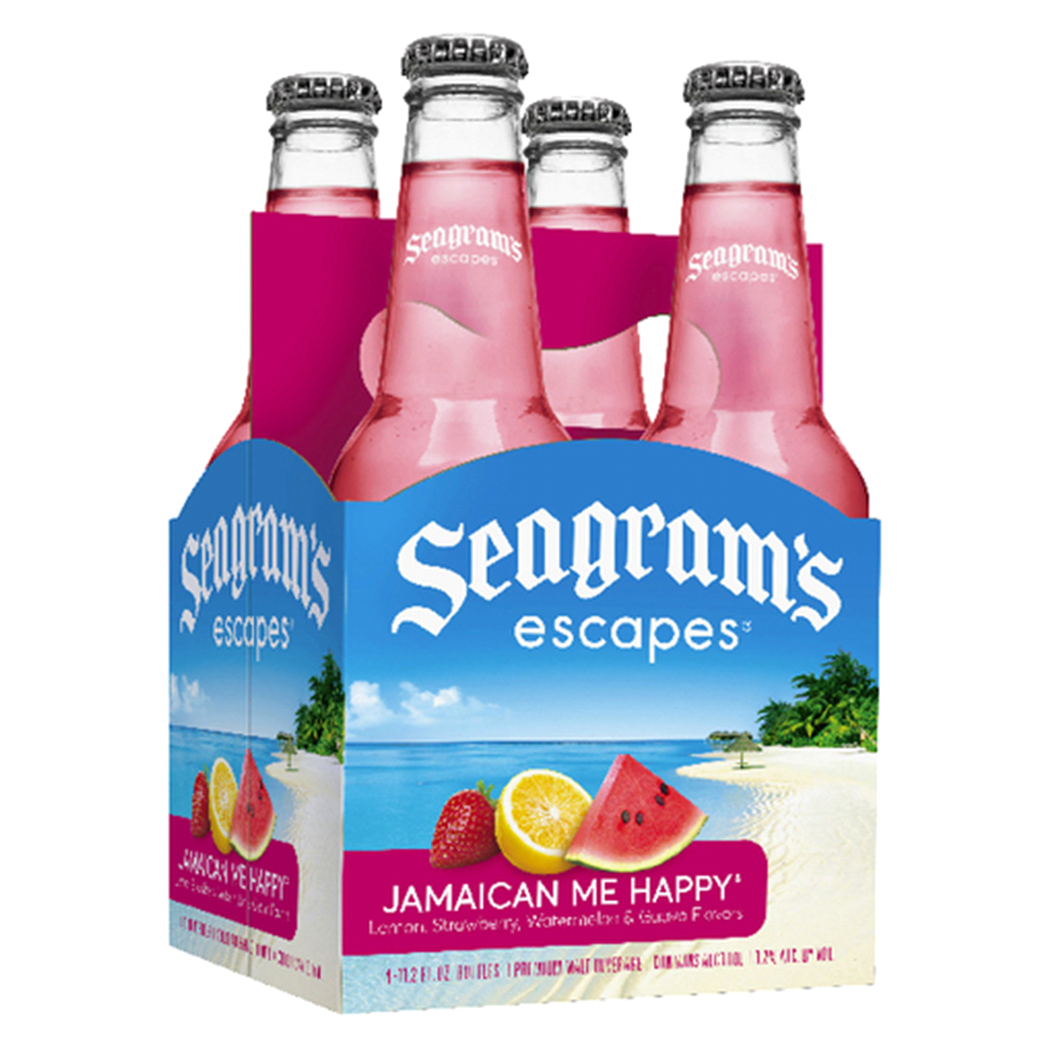slide 1 of 3, Seagram's Jamaican Me Happy Malt Beverage 4 - 11.2 fl oz Bottles, 4 ct; 11 oz