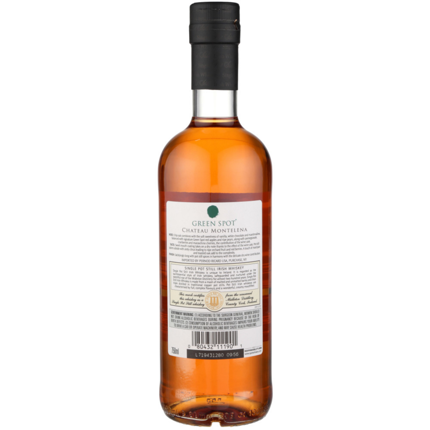 slide 5 of 5, Green Spot Spot Irish Whiskey Green Spot Montelena Irish Single Pot Still Whiskey 750mL Bottle, 750 ml