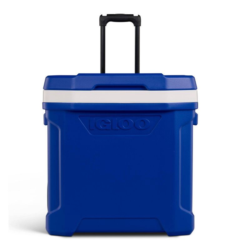 slide 2 of 14, Igloo Latitude 60qt Rolling Cooler - Blue: Wheels, Retractable Handle, One-Hand Opening, 60 qt