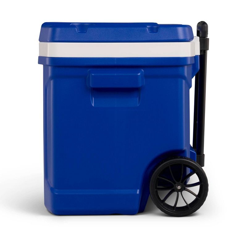 slide 6 of 14, Igloo Latitude 60qt Rolling Cooler - Blue: Wheels, Retractable Handle, One-Hand Opening, 60 qt