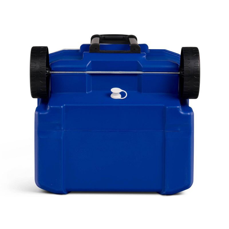 slide 11 of 14, Igloo Latitude 60qt Rolling Cooler - Blue: Wheels, Retractable Handle, One-Hand Opening, 60 qt