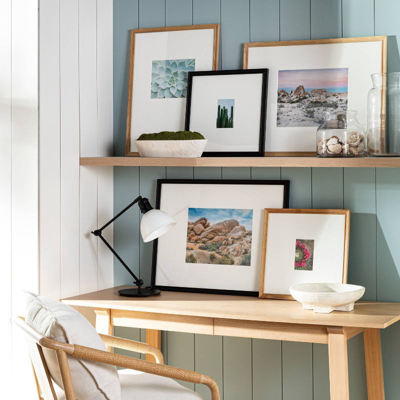 slide 2 of 6, Threshold designed w/Studio McGee 16.25"x16.25" Matted to 4"x6" Gallery Frame Natural Wood - Threshold™ designed with Studio McGee: Beveled Acid-Free Mat, 1 ct