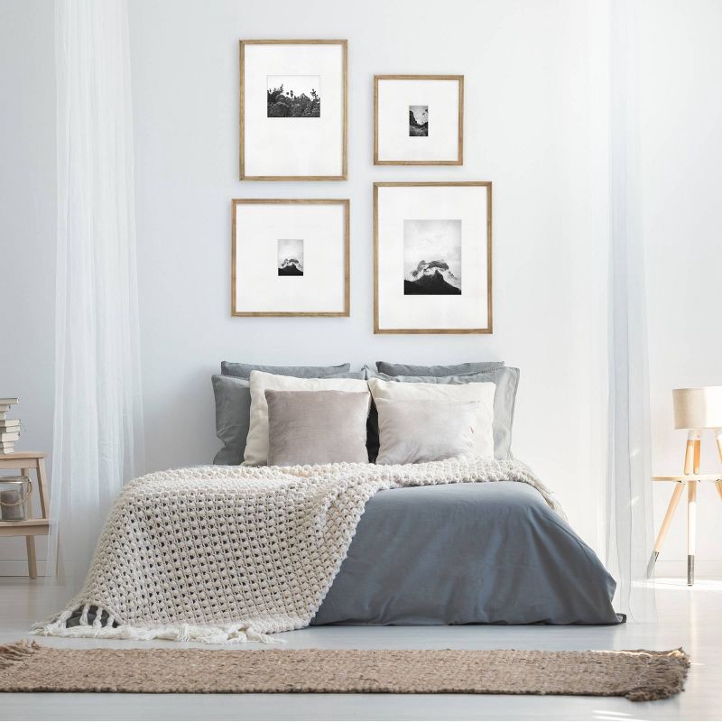 slide 6 of 6, Threshold designed w/Studio McGee 16.25"x16.25" Matted to 4"x6" Gallery Frame Natural Wood - Threshold™ designed with Studio McGee: Beveled Acid-Free Mat, 1 ct