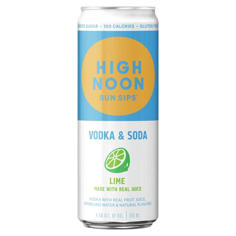 slide 2 of 9, High Noon Sun Sips Lime Vodka Hard Seltzer - 4pk/355ml Cans, 4 ct; 355 ml