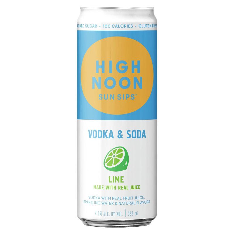 slide 2 of 9, High Noon Sun Sips Lime Vodka Hard Seltzer - 4pk/355ml Cans, 4 ct; 12 fl oz