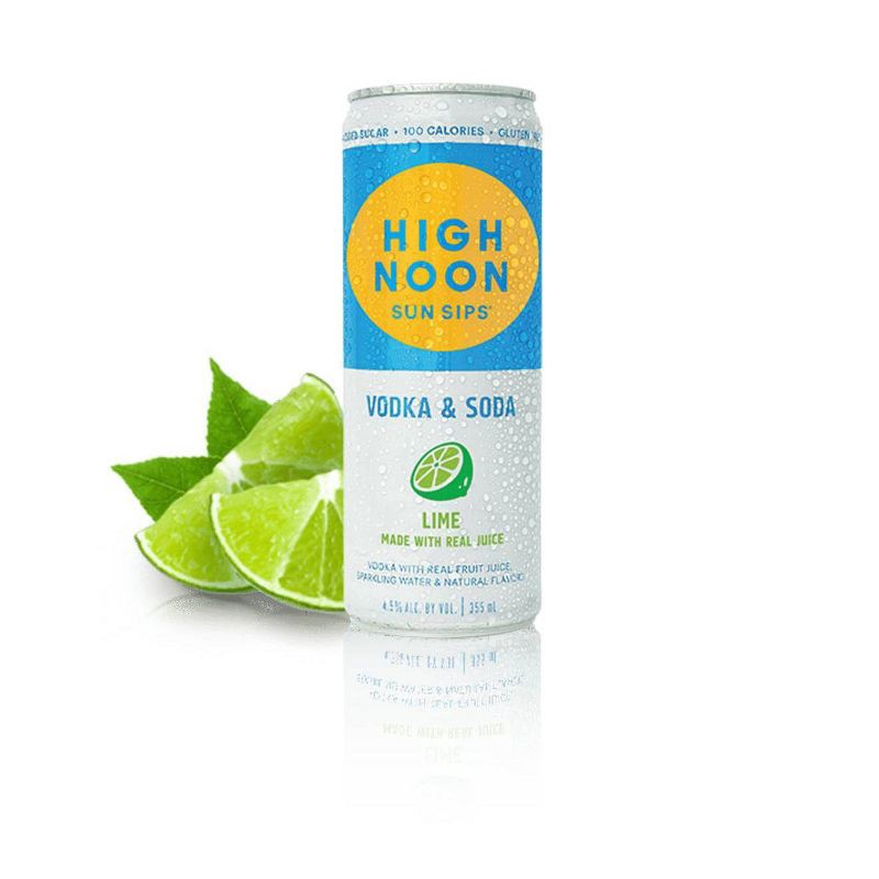 slide 3 of 9, High Noon Sun Sips Lime Vodka Hard Seltzer - 4pk/355ml Cans, 4 ct; 12 fl oz