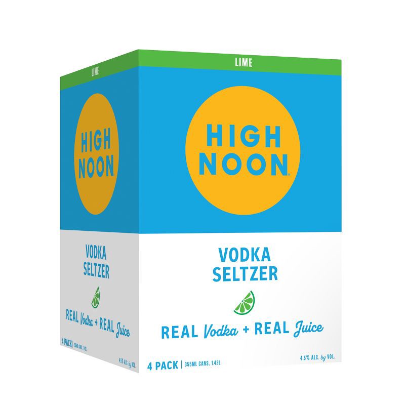 slide 6 of 9, High Noon Sun Sips Lime Vodka Hard Seltzer - 4pk/355ml Cans, 4 ct; 12 fl oz