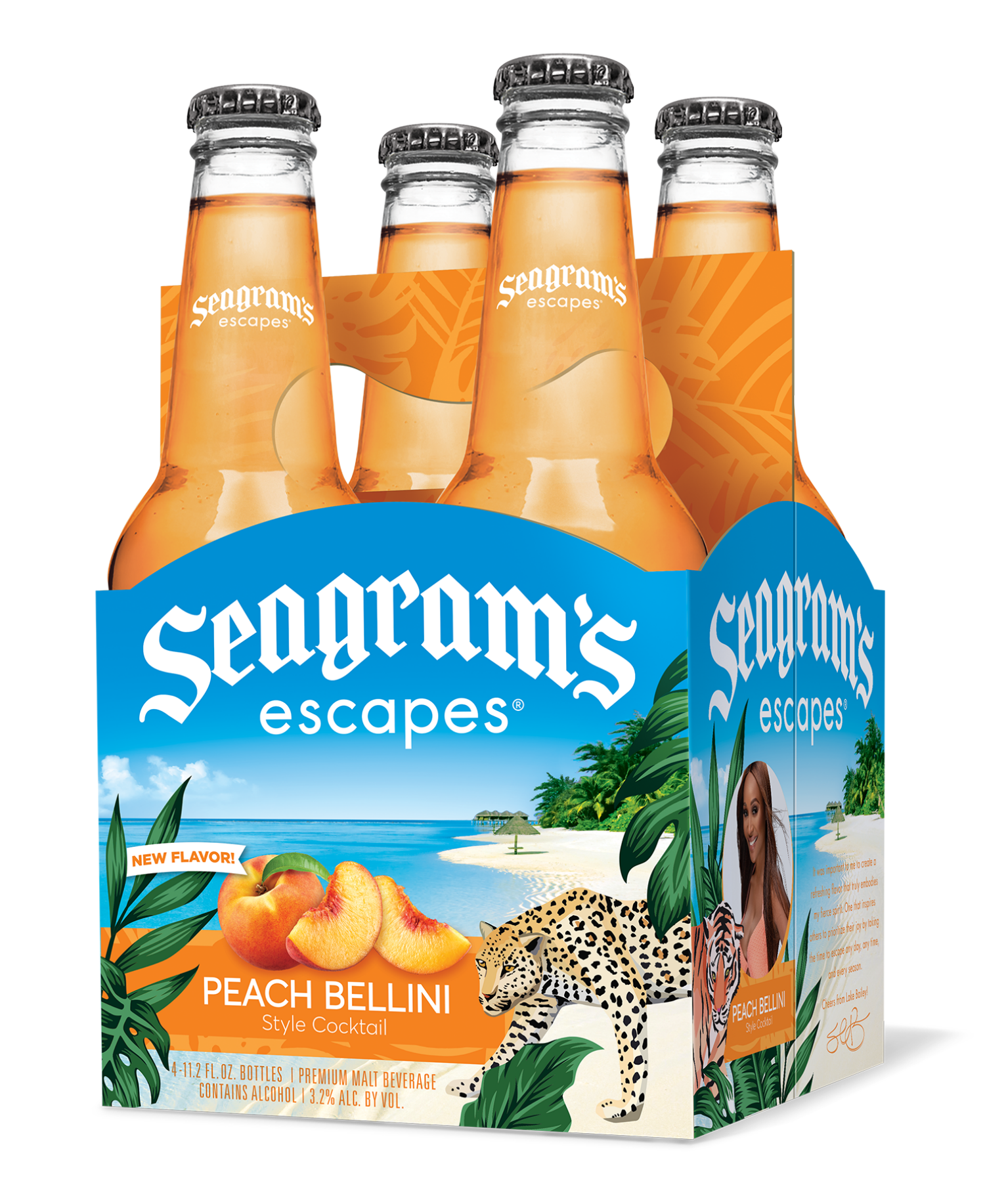slide 1 of 1, Seagram's Peach Bellini - 4pk/11.2oz, 4 ct; 11 oz