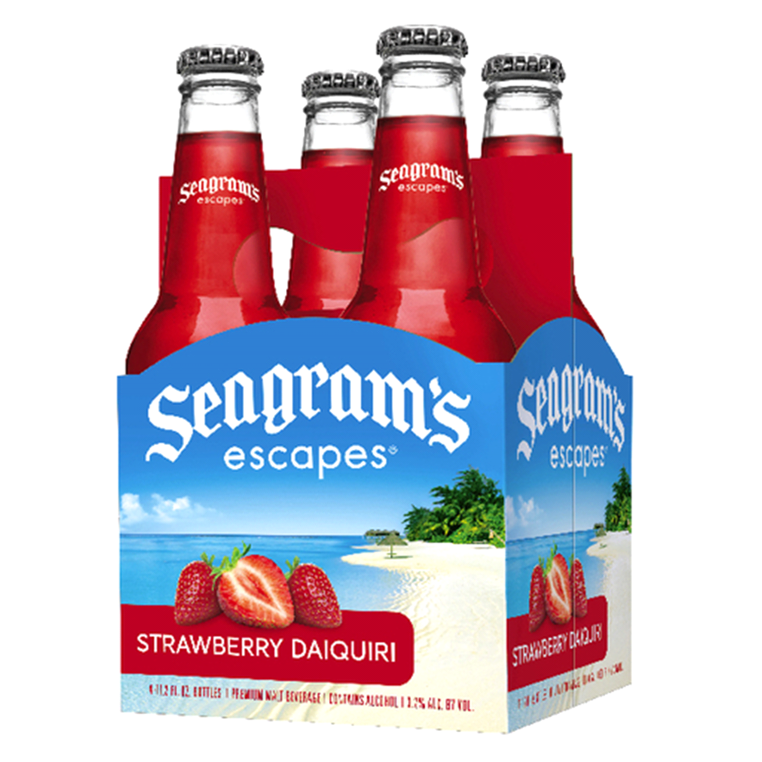 slide 1 of 5, Seagram's Strawberry Daiquiri - 4pk/11.2oz, 4 ct; 11 oz