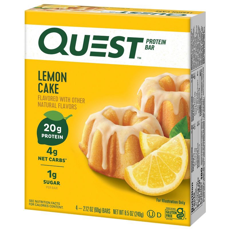 slide 3 of 9, Quest Nutrition Lemon Cake Bar - 4ct, 4 ct