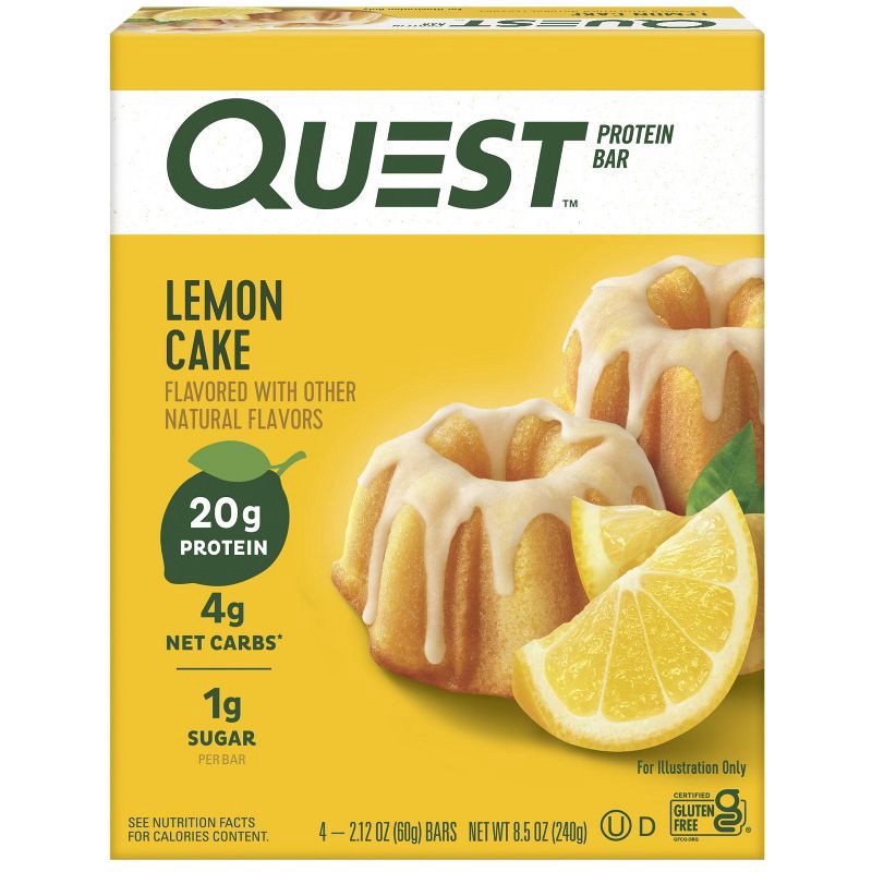 slide 1 of 9, Quest Nutrition Lemon Cake Bar - 4ct, 4 ct