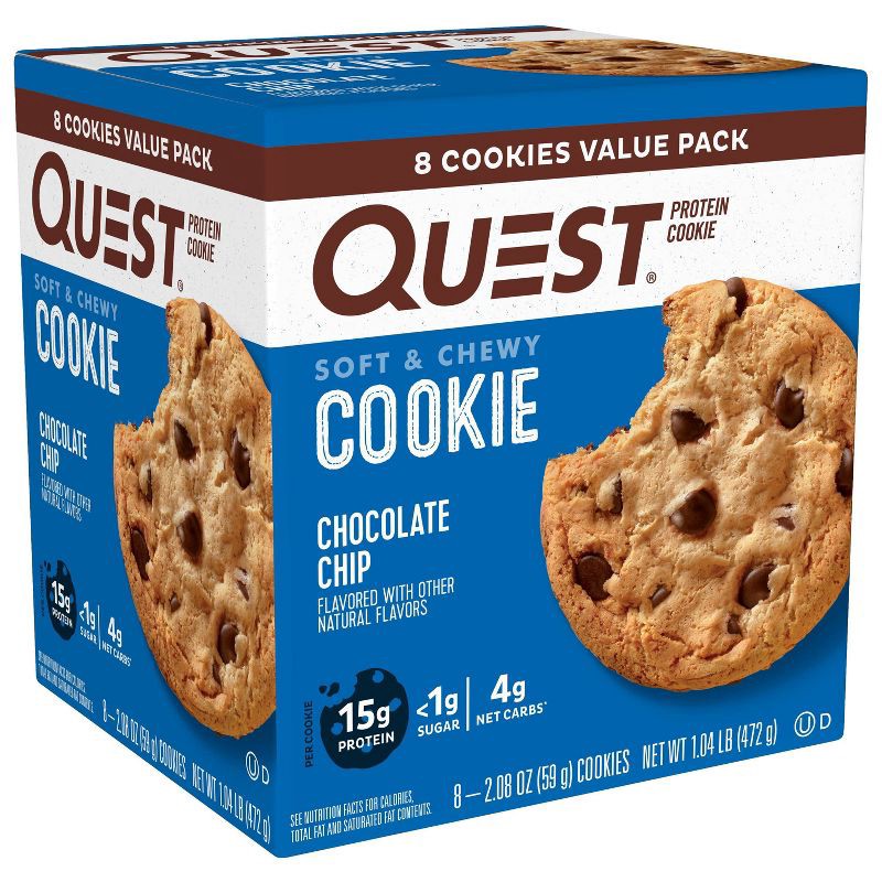 slide 2 of 3, Quest Nutrition 15g Protein Cookie - Chocolate Chip Cookie - 8ct, 15 gram, 8 ct