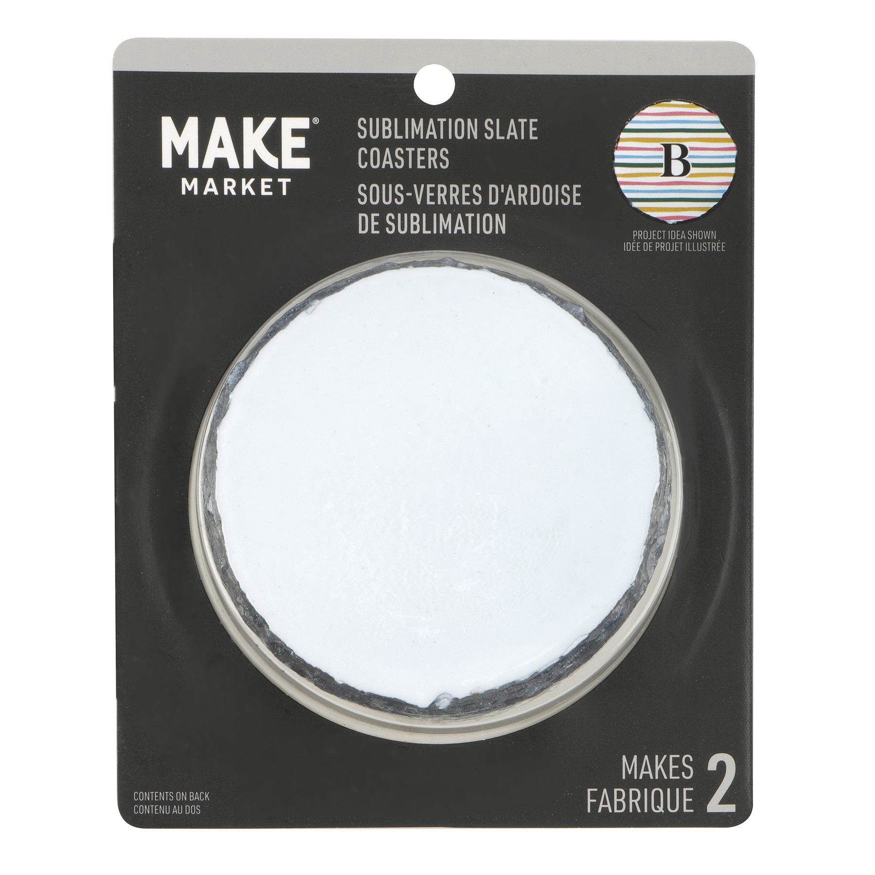 slide 2 of 3, Round Slate Sublimation Coasters By Make Market, 2ct., 2 ct