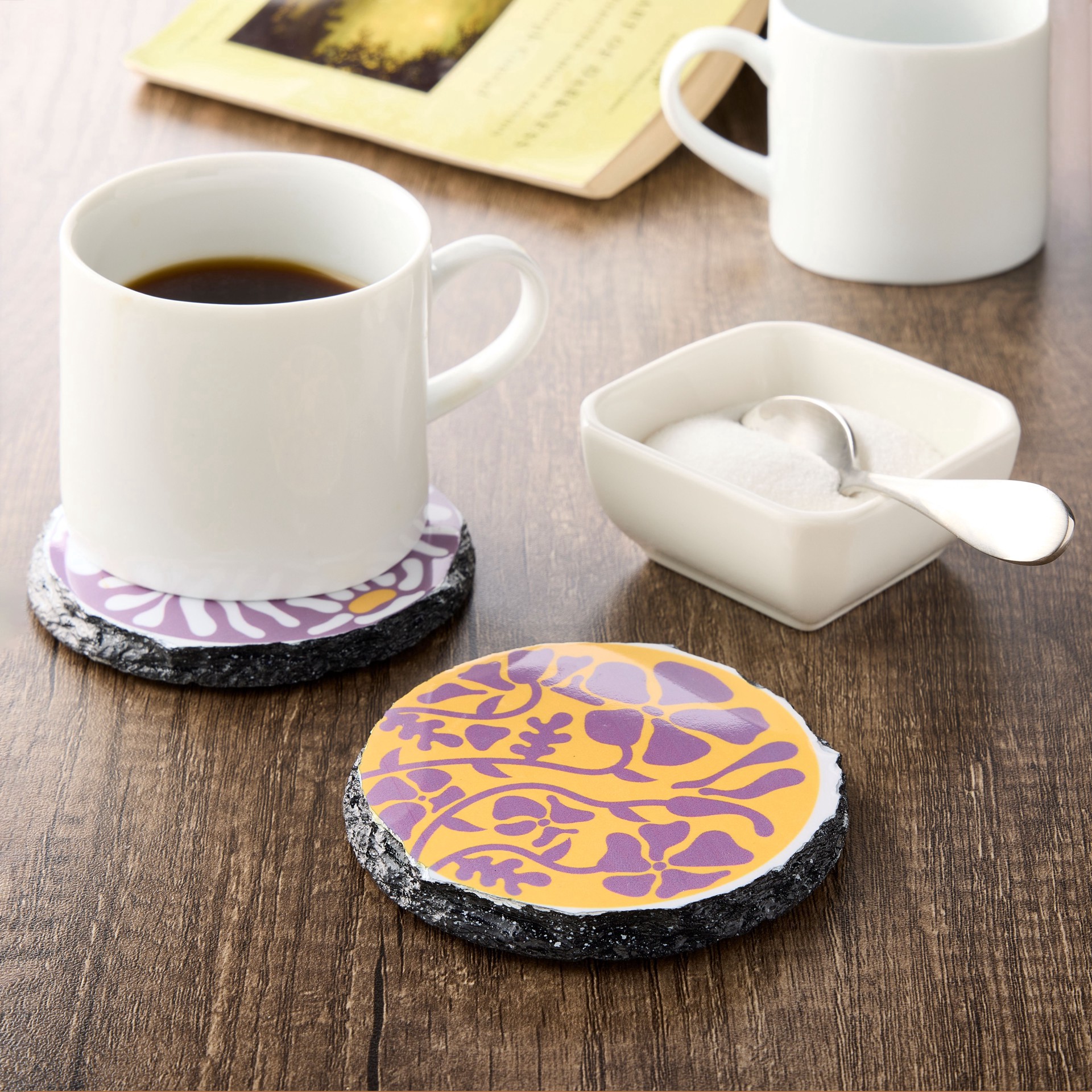 slide 3 of 3, Round Slate Sublimation Coasters By Make Market, 2ct., 2 ct