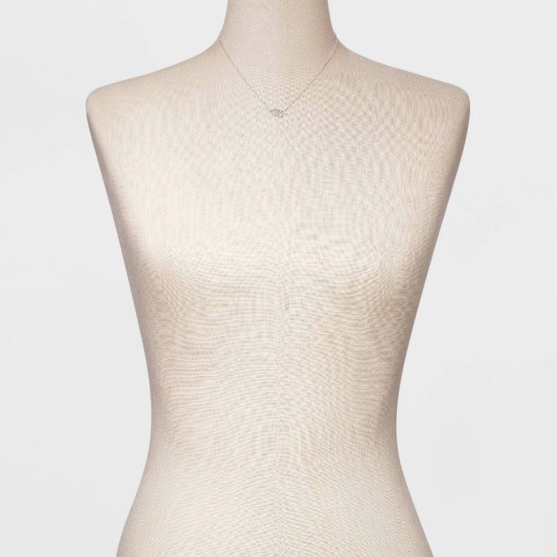 slide 2 of 5, Valentine's Day Sterling Silver Linked Double Open Heart Station Necklace - Silver: Spring Ring Clasp, 16-18" Length, 1 ct